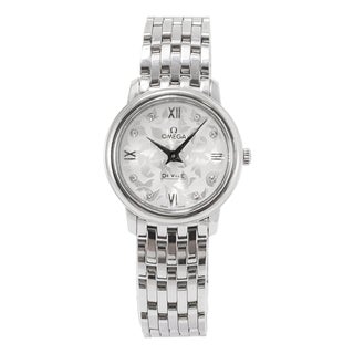 Ladies Omega De Ville Prestige 32.7mm 42410336052001 Butterfly Dial Steel Watch For Sale