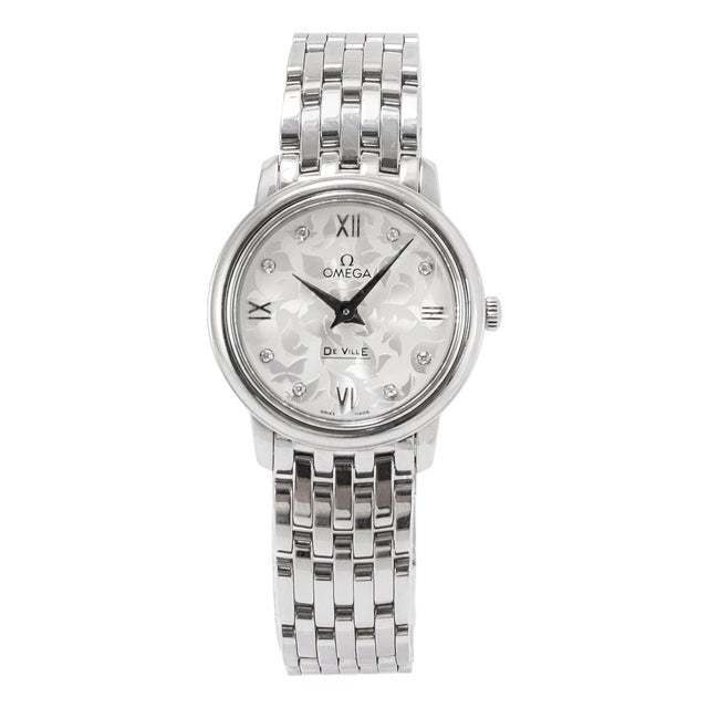 Ladies Omega De Ville Prestige 32.7mm 42410336052001 Butterfly Dial Steel Watch For Sale