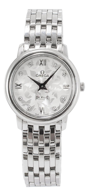 Ladies Omega De Ville Prestige 32.7mm 42410336052001 Butterfly Dial Steel Watch