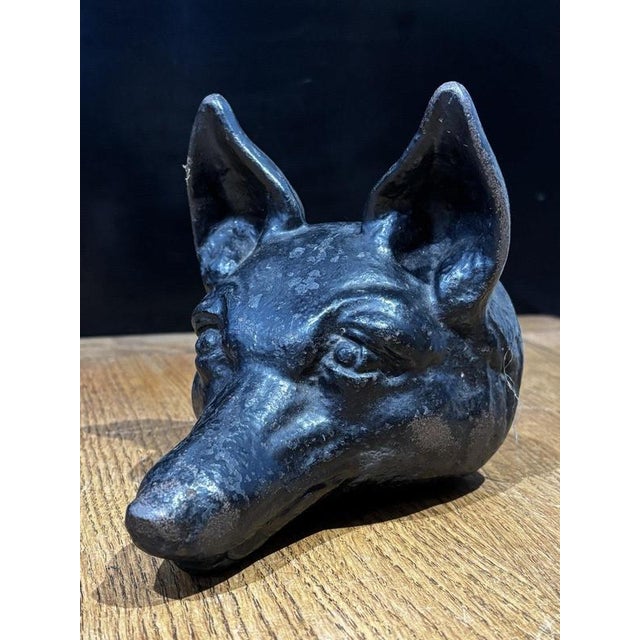 Antique Cast Iron Fox Head Doorstop Sizes- 16 cms in length, 13 cms wide, 15.5 cms tall.