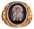 The El Cajon: Circa 1946 Onyx Ring in Yellow Gold with Native American Center Piece For Sale