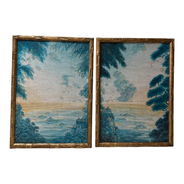 Vintage Italian Paintings Framed - A Pair For Sale