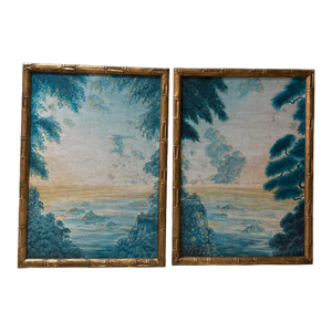 Vintage Italian Paintings Framed - A Pair