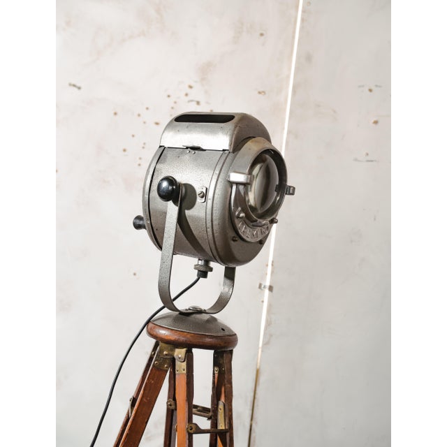 Brown Vintage French Theater Spotlight Floor Lamp, 1950s For Sale - Image 8 of 18