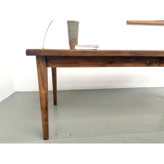 Farmhouse Table with Oak Top and Tapered Pine Legs, France, 1950s For Sale - Image 10 of 18