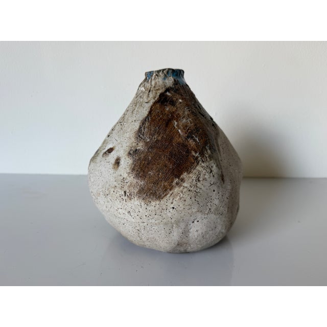 Vintage Organic Studio Art Pottery Ceramic Vase For Sale In Miami - Image 6 of 13
