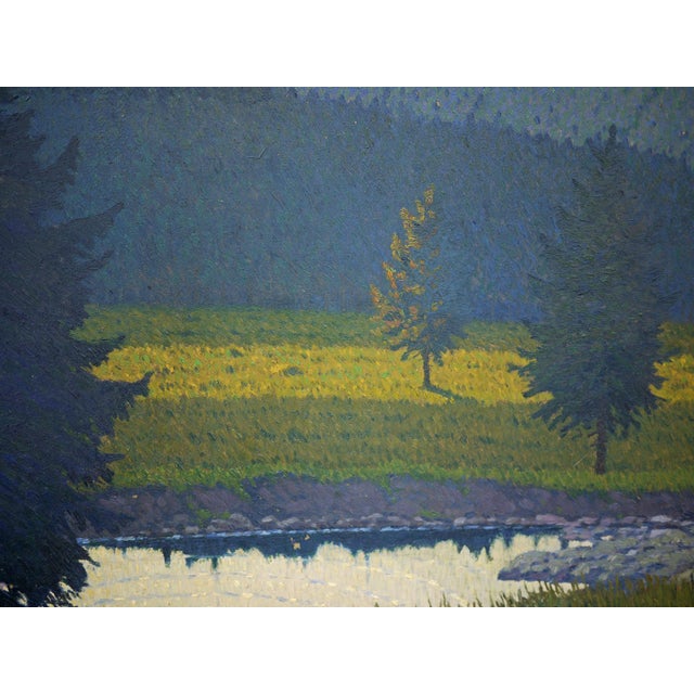 Bahndorf Heribert, Lakeside Landscape, 1930, Oil Painting on Cardboard, Framed For Sale - Image 17 of 18