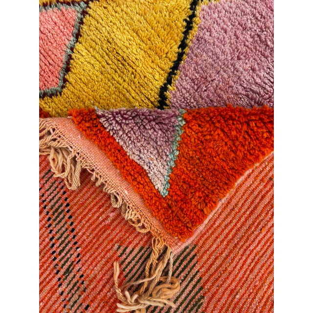 Textile Colorful Yellow and Orange Moroccan Rug For Sale - Image 7 of 8