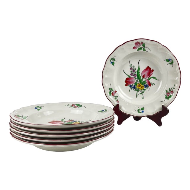 Vintage Streetlight Soup Plates from KG Lunéville, 1950s, Set of 6 For Sale