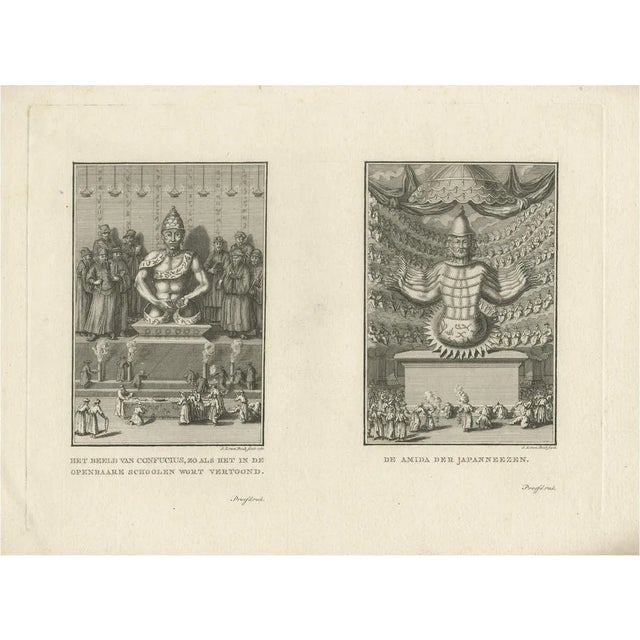 Confucius and Buddha Amida in Japan, 1782, Paper For Sale