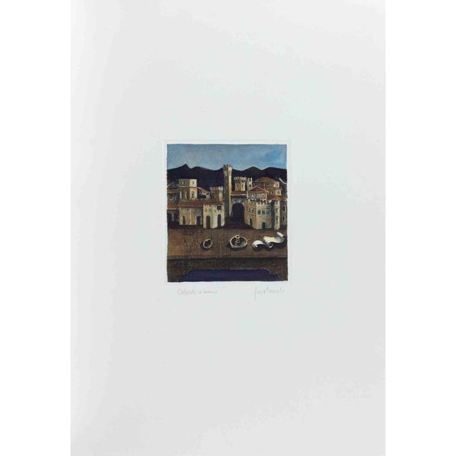 Franco Fortunato, Cityscape, 1990s, Etching For Sale - Image 3 of 3