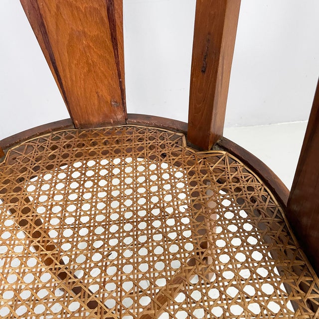 Italian Art Nouveau Wood and Straw Tub Chair, 1930s For Sale - Image 12 of 18