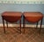 Transitional Mid 20th Century Pair of Hickory Chair Style Drop Leaf Side Tables With Fan Inlay and Brass Pulls For Sale - Image 3 of 12