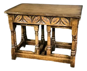 Oak Nest of Tables, 1965, Set of 3