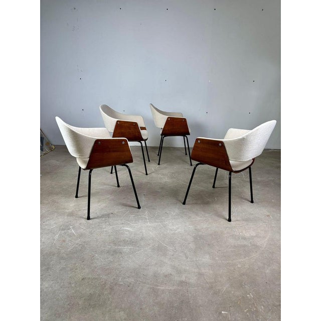 1950s Wooden Shell Chairs, 1950s, Set of 4 For Sale - Image 5 of 10