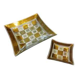 Mid-Century Georges Briard Gold Glass Bowls, a Pair