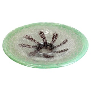 Large Art Deco Baushaus Glass Bowl by Karl Wiedmann for WMF Ikora, 1930s For Sale