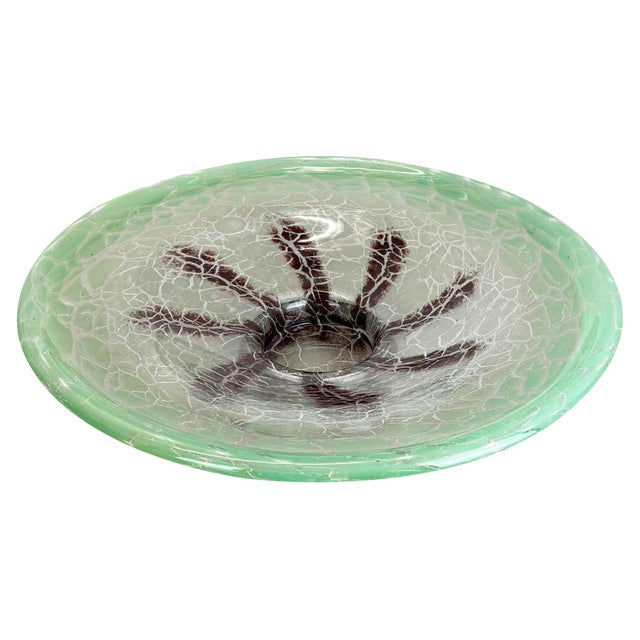 Large Art Deco Baushaus Glass Bowl by Karl Wiedmann for WMF Ikora, 1930s For Sale