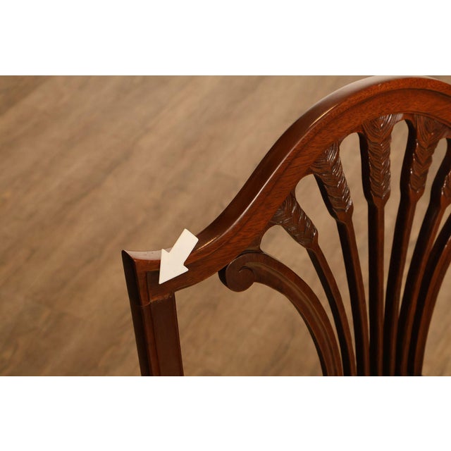 Stickley Hepplewhite Style Set of Eight Mahogany Shield Back Dining Chairs For Sale - Image 17 of 18