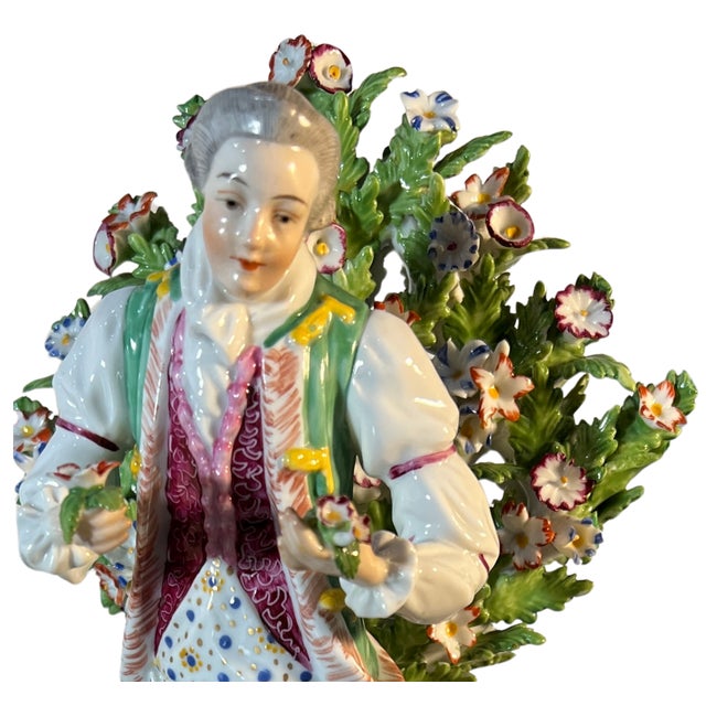 This stunning antique 19th-century Edmé Samson porcelain gentleman figurine is executed beautifully in the elegant 18th-...