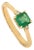 14k Gold Square-Cut Emerald Diamond Three Stone Modern Engagement Ring Size 6.5 For Sale