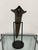 Late 20th Century Sculptural Metal Vase + Stand, Vintage For Sale - Image 5 of 12