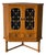 Oak Corner Storage Cabinet With Glass Doors Danish Mid-Century Modern 1960s For Sale