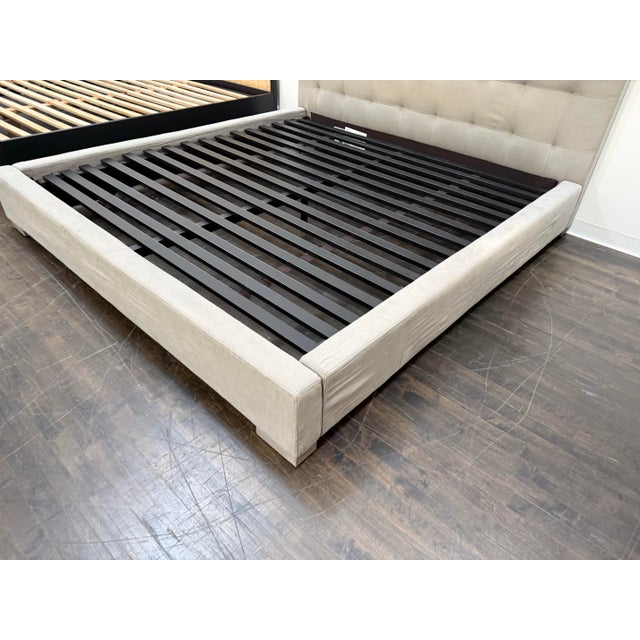 2010s King Size Restoration Hardware Modena Tufted Platform Bed Frame For Sale - Image 5 of 12