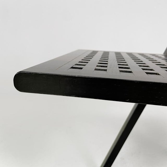Italian Modern Black Wooden Folding Chairs, 1980s, Set of 2 For Sale - Image 15 of 18