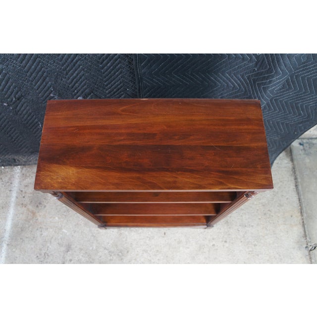 Mid 20th Century Victorian Revival Petite Mahogany Three Shelf Library Bookcase For Sale - Image 6 of 10