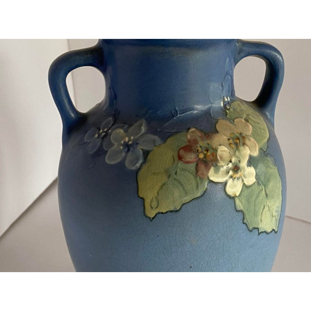Art Nouveau Antique Arts & Crafts Hand-Painted Art Pottery Vase by Weller Pottery For Sale - Image 3 of 8