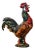 Large French Barbotine Majolica Rooster Sculpture From Normandy For Sale
