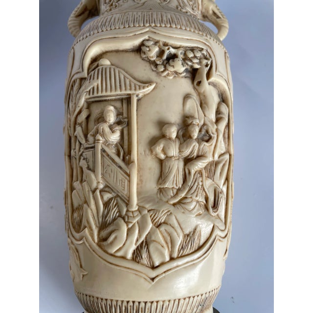 Mid 19th Century Vintage Chinese Faux Ivory Vase For Sale - Image 5 of 9