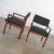 Vintage Modern Armchairs Black & Walnut Tone Wood by Haworth - A Pair For Sale - Image 4 of 13