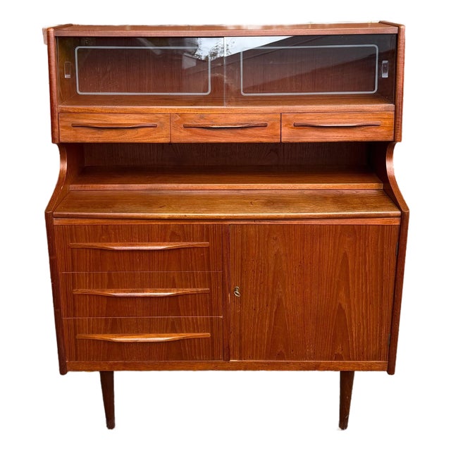 1960s Danish Modern Teak Secretary Desk Hutch by Sejling Skabe n.p. Nielsen, Attributed For Sale