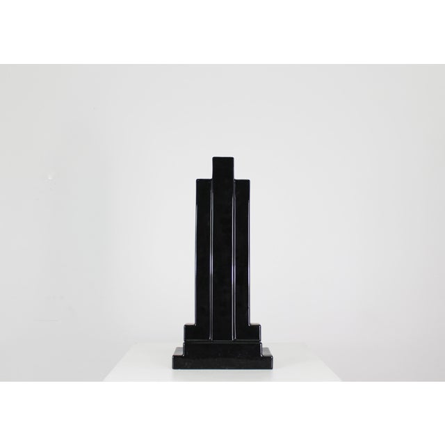 Vintage Y15 Vase in Black Enameled Ceramic by Ettore Sottsass for Poltronova, 1970 For Sale - Image 6 of 6
