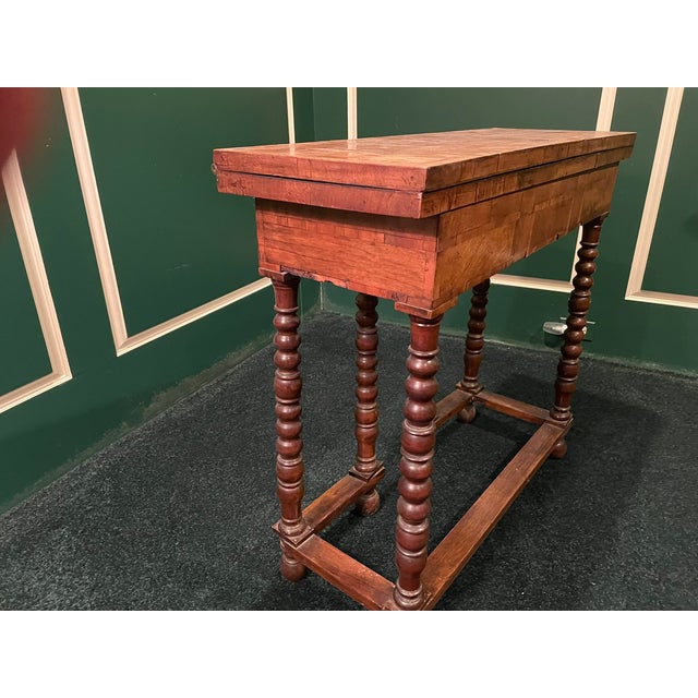 Brown Rustic Antique Game Table – Early 20th Century Primitive Americana With Built-in Checkerboard For Sale - Image 8 of 12