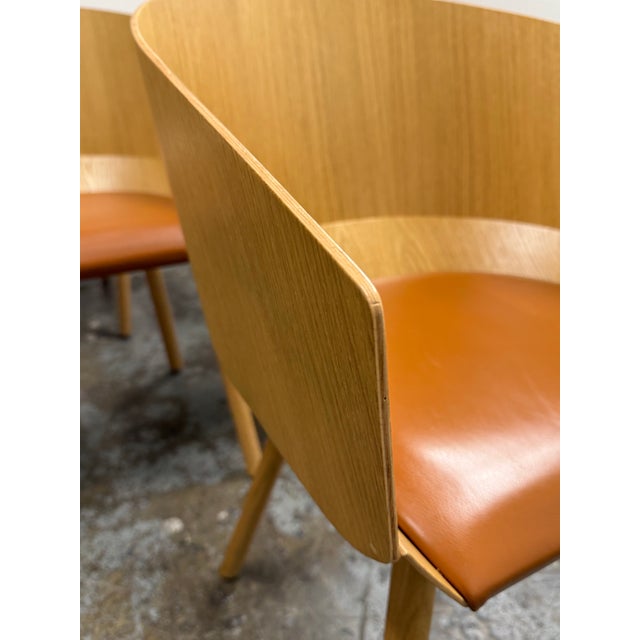 Stefan Diez for E15 Ch04 Houdini Oak + Leather Armchairs, Set of Ten For Sale - Image 9 of 12