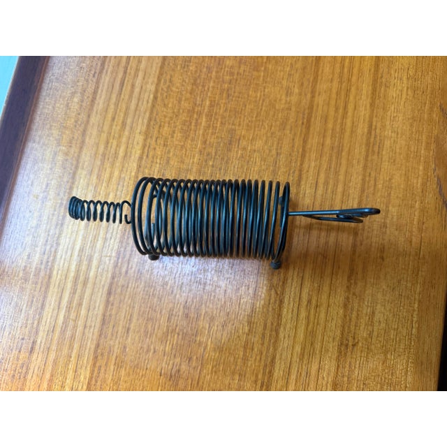 Mid-Century Modern Vintage Wire Spring Scottie Dog Mail Organizer Black Terrier For Sale - Image 3 of 6
