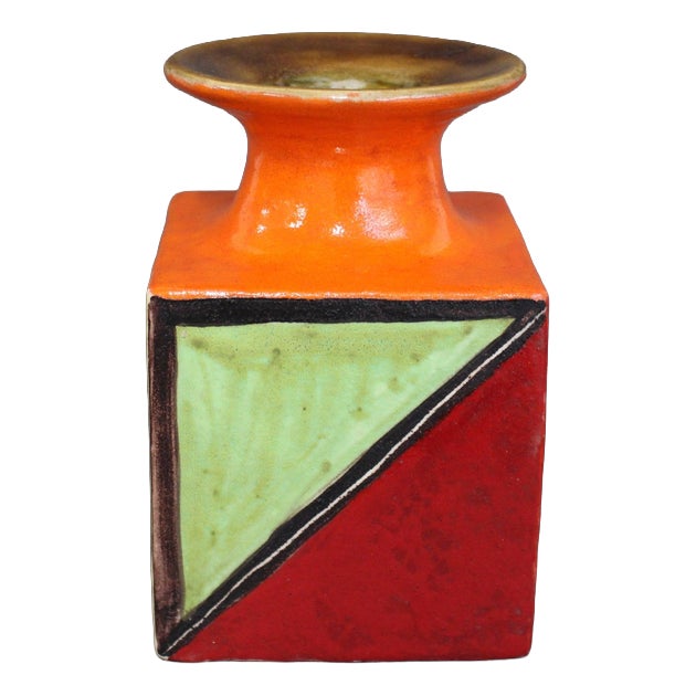 Vintage Italian Sculptural Vase by Bruno Gambone, 1970s For Sale