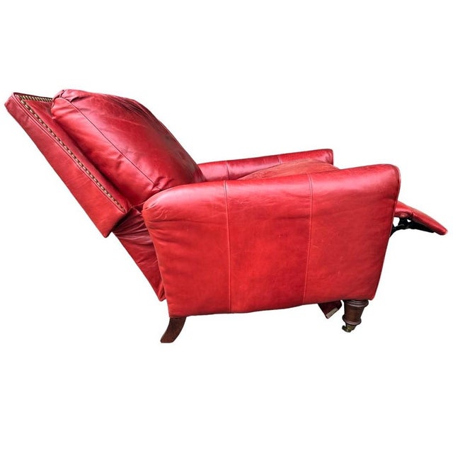 Lane Furniture Red Leather Recliner Vintage Early 21st Century Chairish