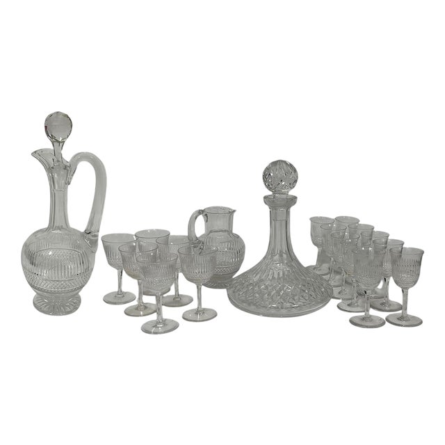 Crystal Cut Glass and Decanter Set from Webb Corbett, 1960s For Sale