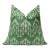 Handwoven Green Ikat Silk Velvet Pillow 20x20 Inch | Luxury Organic Decorative Throw Pillow For Sale