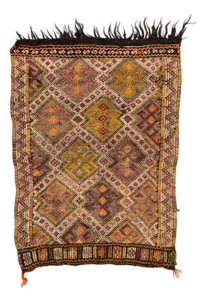 Small Vintage Turkish Kilim Area Rug