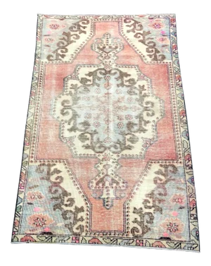 Vintage Floral Multicolor Turkish Wool Rug