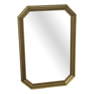 Vintage Mirror in Wooden Gilded Frame Beveled Shape, 1975 For Sale