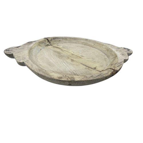 Farmhouse Vintage Wooden Parat Bowl For Sale - Image 3 of 5