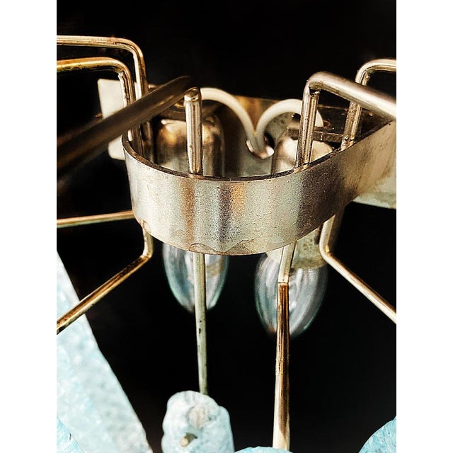 Glass Vintage Blue Glass Petal Drop Wall Sconces, Murano, 1970s, Set of 2 For Sale - Image 7 of 15