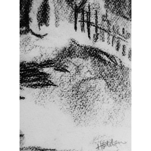 Shabby Chic "Garden Landscape" Contemporary Abstract Charcoal Drawing by Martha Holden For Sale - Image 3 of 3