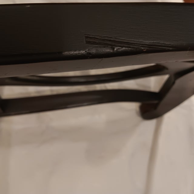 Vintage French, Country Black Dining Chairs With Rush Seat - Set of 6 For Sale - Image 16 of 18